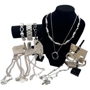 10 Pcs - Pomina Silver Jewelry Bundle – Necklaces, Earrings, Bracelets